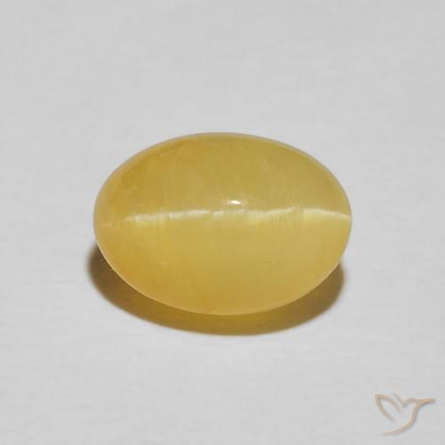 2.21ct Natural Warm Yellow Cat's Eye Opal, Oval, Opaque
