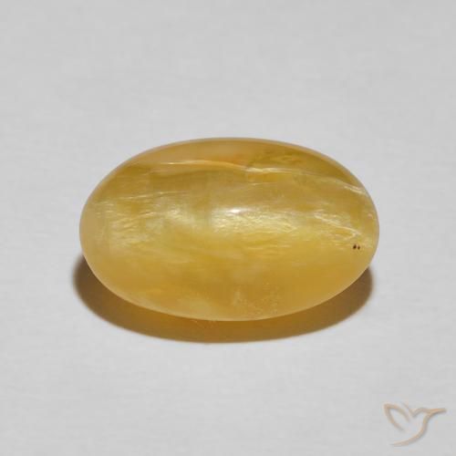 4.84ct Natural Medium Golden Cat's Eye Opal, Oval, Opaque