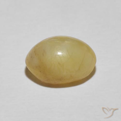 Cat's Eye Opal Gemstone in 10 x 7 mm (calibrated) Size for Sale, Cat's Eye Opal Stone in Medium Yellow Color