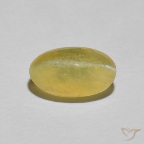 2.76 ct Yellow Cat's Eye Opal Stone, Natural Cat's Eye Opal in Oval Cabochon Shape for Sale