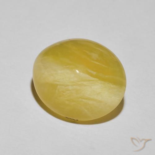 11.49 ct Yellow Cat's Eye Opal Stone, Natural Cat's Eye Opal in Oval Cabochon Shape for Sale