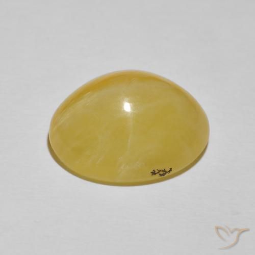 Cat's Eye Opal Gemstone in 17.4 x 14.4 mm Size for Sale, Cat's Eye Opal Stone in Pale Yellow Color