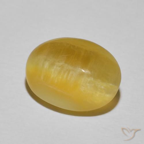 4.91 ct Golden Cat's Eye Opal Stone, Natural Cat's Eye Opal in Oval Cabochon Shape for Sale
