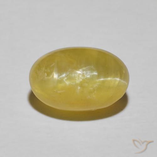3.78ct Natural Light Yellow Cat's Eye Opal, Oval, Opaque