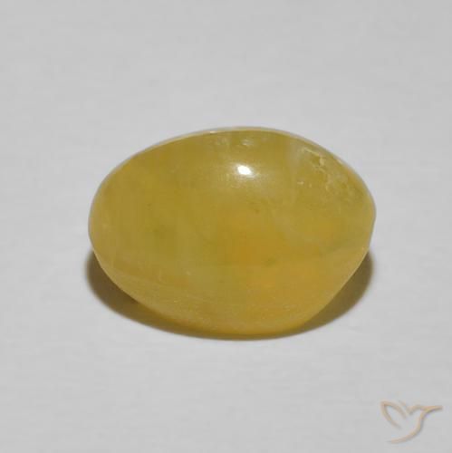 Cat's Eye Opal Gemstone in 11.3 x 7.4 mm Size for Sale, Cat's Eye Opal Stone in Light Yellow Color