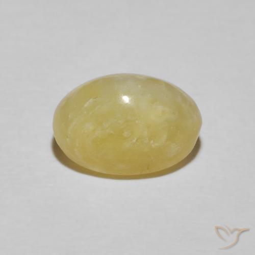 Cat's Eye Opal Gemstone in 10.5 x 6.9 mm Size for Sale, Cat's Eye Opal Stone in Very Light Dijon Yellow Color