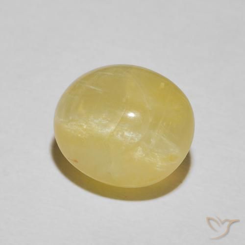 4.13 ct Yellow Cat's Eye Opal Stone, Natural Cat's Eye Opal in Oval Cabochon Shape for Sale