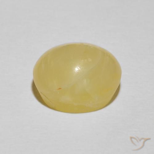Cat's Eye Opal Gemstone in 11 x 9 mm (calibrated) Size for Sale, Cat's Eye Opal Stone in Warm Yellow Color