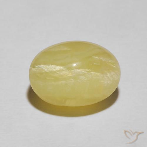4.48ct Natural Light Yellow Cat's Eye Opal, Oval, Opaque