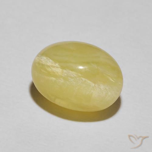 4.48 ct Yellow Cat's Eye Opal Stone, Natural Cat's Eye Opal in Oval Cabochon Shape for Sale