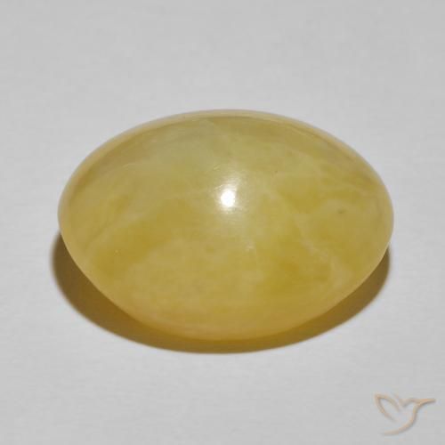 Cat's Eye Opal Gemstone in 19.8 x 16 mm Size for Sale, Cat's Eye Opal Stone in Rich Yellow Color