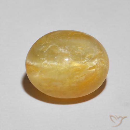 7.90ct Natural Golden Cat's Eye Opal, Oval, Opaque