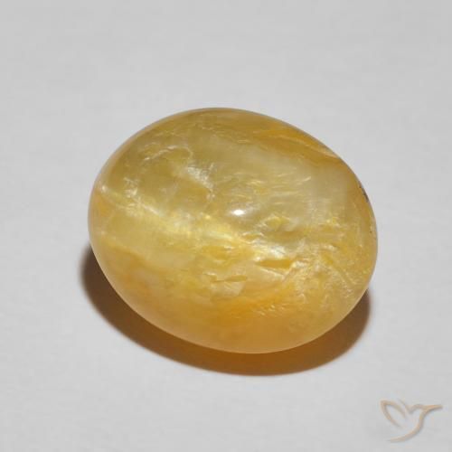 7.90 ct Golden Cat's Eye Opal Stone, Natural Cat's Eye Opal in Oval Cabochon Shape for Sale