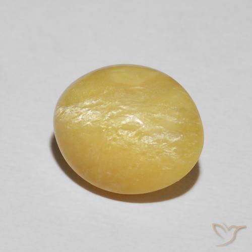 3.34 ct Yellow Cat's Eye Opal Stone, Natural Cat's Eye Opal in Oval Cabochon Shape for Sale