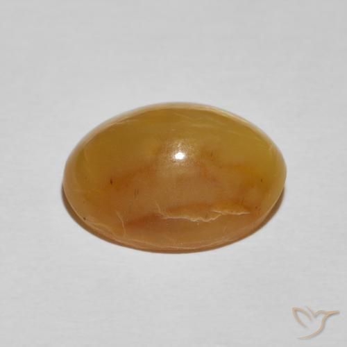 Cat's Eye Opal Gemstone in 14 x 12 mm (calibrated) Size for Sale, Cat's Eye Opal Stone in Golden-Brown Color