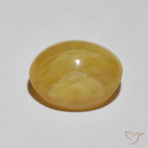 Cat's Eye Opal Gemstone in 13.6 x 10.8 mm Size for Sale, Cat's Eye Opal Stone in Rich Yellow Color