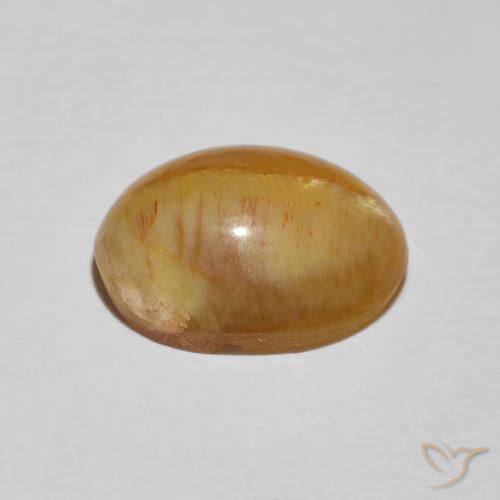 Cat's Eye Opal Gemstone in 13.7 x 11.3 mm Size for Sale, Cat's Eye Opal Stone in Golden-Brown Color