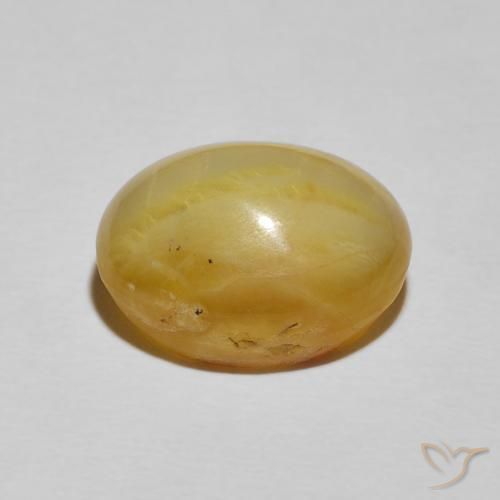 Cat's Eye Opal Gemstone in 14.8 x 11.9 mm Size for Sale, Cat's Eye Opal Stone in Medium Yellow Color