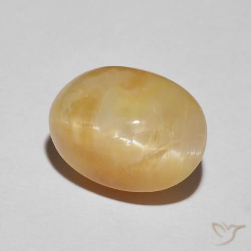 9.26 ct Golden Cat's Eye Opal Stone, Natural Cat's Eye Opal in Oval Cabochon Shape for Sale