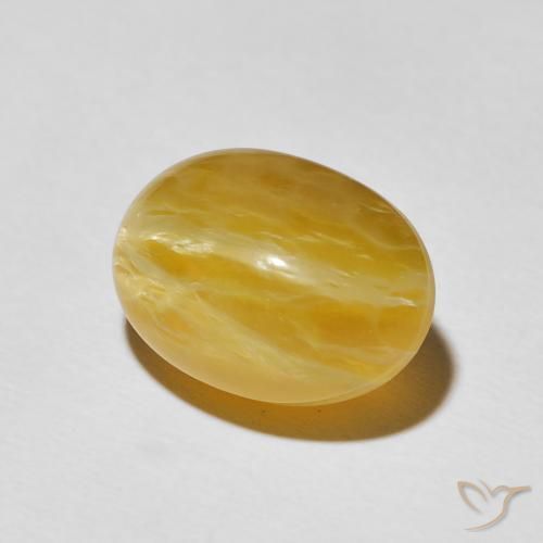 8.99 ct Golden Cat's Eye Opal Stone, Natural Cat's Eye Opal in Oval Cabochon Shape for Sale