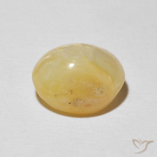 Cat's Eye Opal Gemstone in 10.7 x 8.5 mm Size for Sale, Cat's Eye Opal Stone in Medium Yellow Color