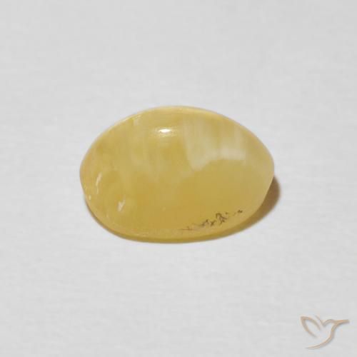 Cat's Eye Opal Gemstone in 8.6 x 6.2 mm Size for Sale, Cat's Eye Opal Stone in Warm Yellow Color