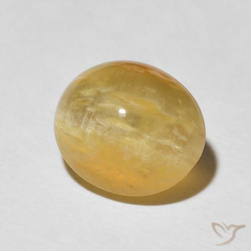 3.37 ct Golden Cat's Eye Opal Stone, Natural Cat's Eye Opal in Oval Cabochon Shape for Sale