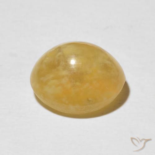 Cat's Eye Opal Gemstone in 11 x 9 mm (calibrated) Size for Sale, Cat's Eye Opal Stone in Medium Gold Color