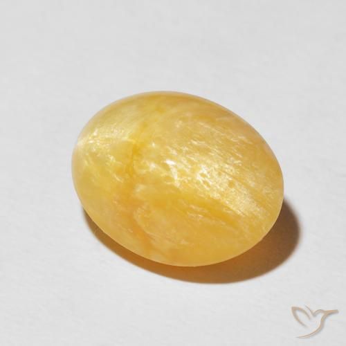 6.38 ct Golden Cat's Eye Opal Stone, Natural Cat's Eye Opal in Oval Cabochon Shape for Sale