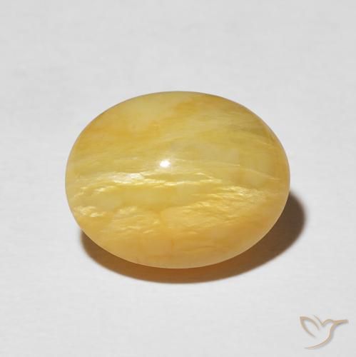 6.14ct Natural Medium Golden Cat's Eye Opal, Oval, Opaque