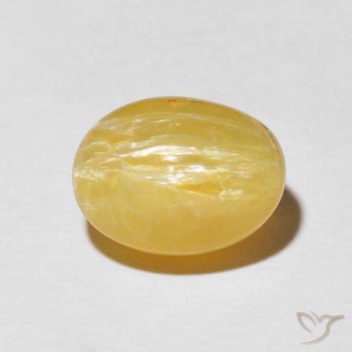 5.02ct Natural Golden Orange Cat's Eye Opal, Oval, Opaque