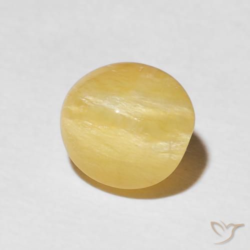 1.78 ct Yellow Cat's Eye Opal Stone, Natural Cat's Eye Opal in Oval Cabochon Shape for Sale