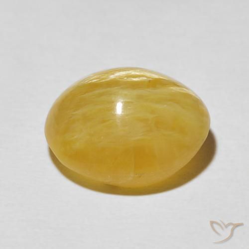 Cat's Eye Opal Gemstone in 13.4 x 11.4 mm Size for Sale, Cat's Eye Opal Stone in Golden Orange Color