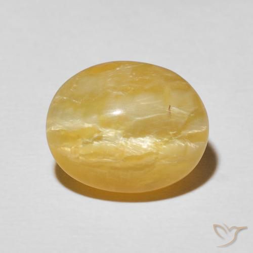 5.56ct Natural Golden-Orange Cat's Eye Opal, Oval, Opaque