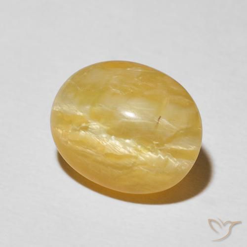 5.56 ct Golden Cat's Eye Opal Stone, Natural Cat's Eye Opal in Oval Cabochon Shape for Sale