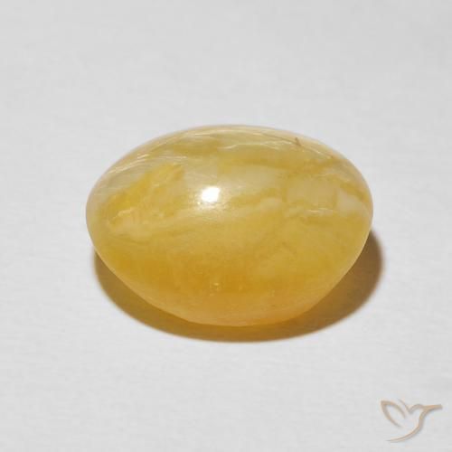 Cat's Eye Opal Gemstone in 13 x 10.6 mm Size for Sale, Cat's Eye Opal Stone in Golden-Orange Color