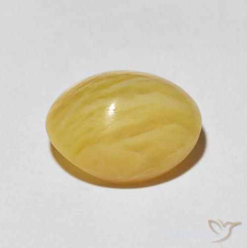 Cat's Eye Opal Gemstone in 14 x 12 mm (calibrated) Size for Sale, Cat's Eye Opal Stone in Goldenrod Yellow Color
