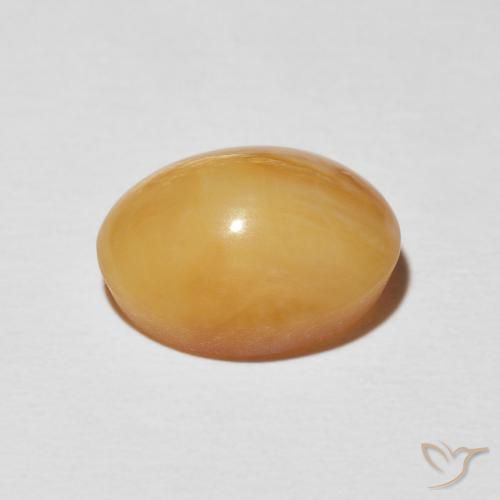 Cat's Eye Opal Gemstone in 12.7 x 10.3 mm Size for Sale, Cat's Eye Opal Stone in Orange-Gold Color