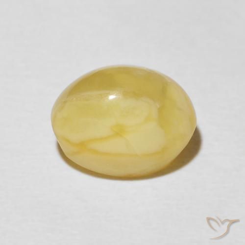 Cat's Eye Opal Gemstone in 9 x 7 mm (calibrated) Size for Sale, Cat's Eye Opal Stone in Pale Yellow Color