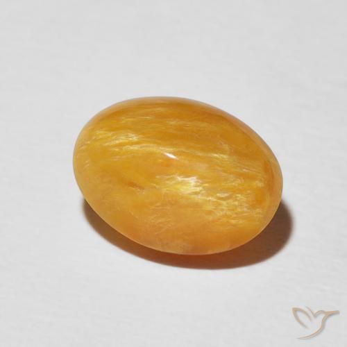 2.93 ct Golden Cat's Eye Opal Stone, Natural Cat's Eye Opal in Oval Cabochon Shape for Sale