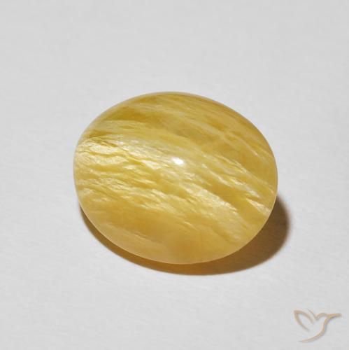 6.20 ct Golden Cat's Eye Opal Stone, Natural Cat's Eye Opal in Oval Cabochon Shape for Sale
