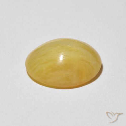 Cat's Eye Opal Gemstone in 14.8 x 11.8 mm Size for Sale, Cat's Eye Opal Stone in Golden Orange Color