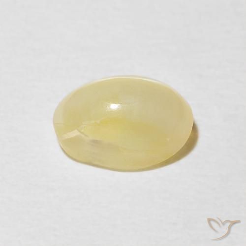 Cat's Eye Opal Gemstone in 7.3 x 5.5 mm Size for Sale, Cat's Eye Opal Stone in Light Laguna Yellow Color