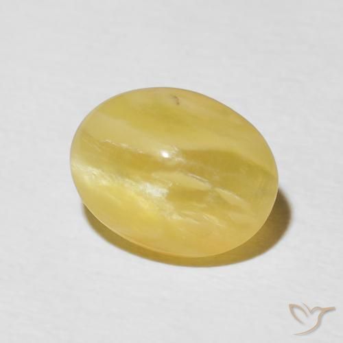 2.65 ct Golden Cat's Eye Opal Stone, Natural Cat's Eye Opal in Oval Cabochon Shape for Sale