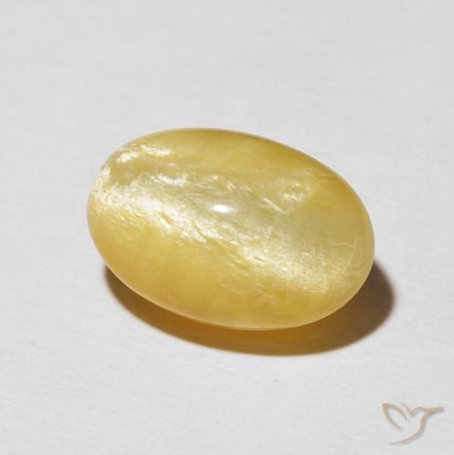 6.04 ct Golden Cat's Eye Opal Stone, Natural Cat's Eye Opal in Oval Cabochon Shape for Sale