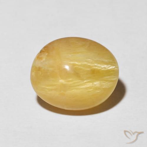 5.55ct Natural Medium Golden Cat's Eye Opal, Oval, Opaque