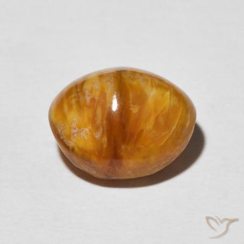 Cat's Eye Opal Gemstone in 12.2 x 10.6 mm Size for Sale, Cat's Eye Opal Stone in Dark Orange Color