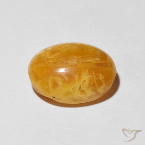 Cat's Eye Opal Gemstone in 14 x 12 mm (calibrated) Size for Sale, Cat's Eye Opal Stone in Medium Orange Color