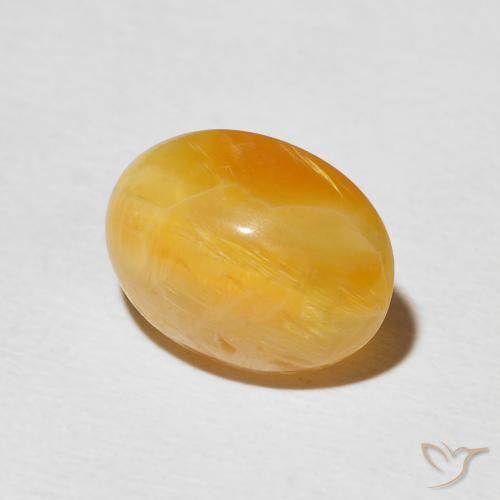 2.97 ct Golden Cat's Eye Opal Stone, Natural Cat's Eye Opal in Oval Cabochon Shape for Sale