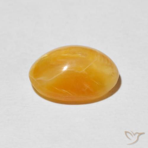 Cat's Eye Opal Gemstone in 11 x 9 mm (calibrated) Size for Sale, Cat's Eye Opal Stone in Orange-Gold Color